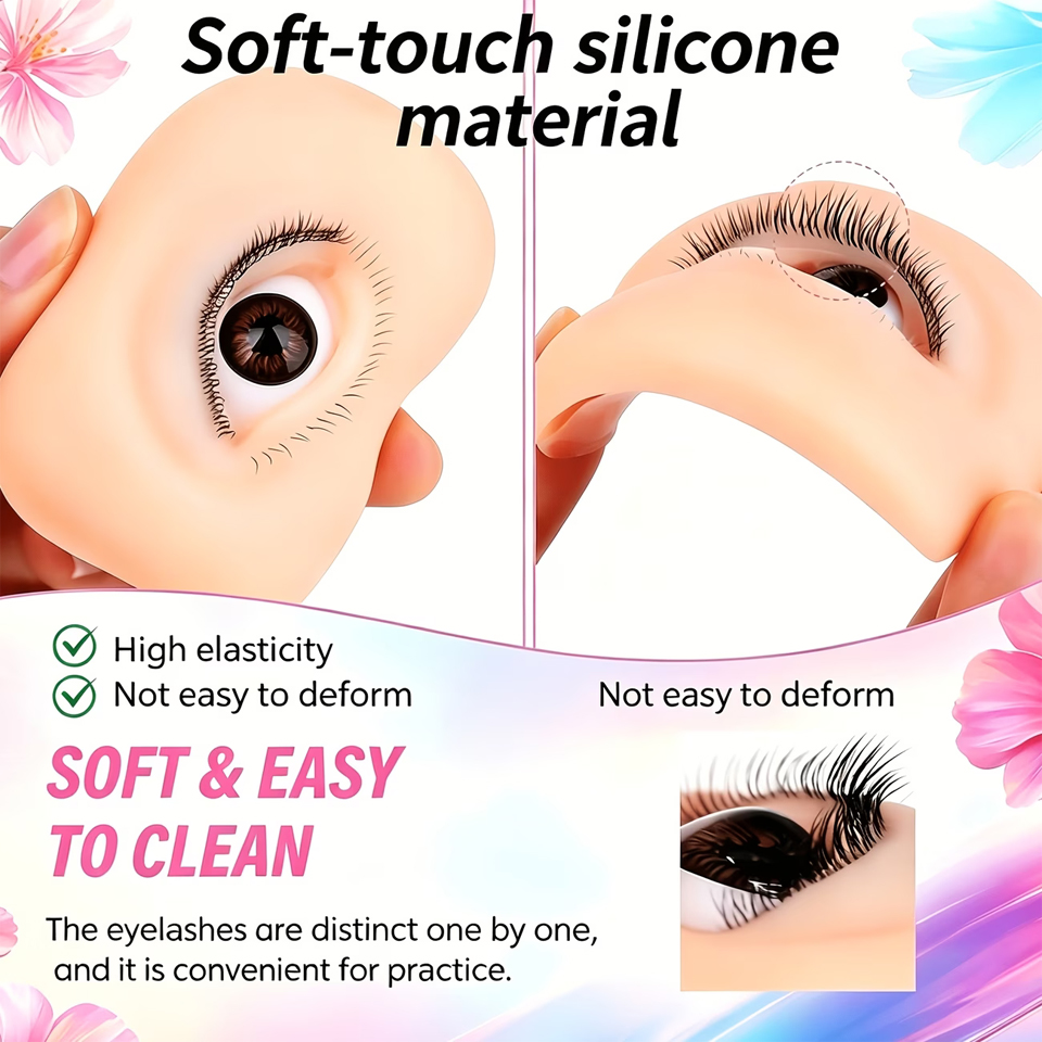 Eyelash Extension Model - 3 Katmanlı Kirpikler Yeniden Kullanılabilir Manken