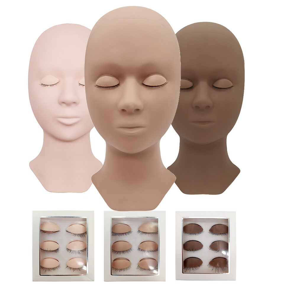 Eyelash Extension Model - Çıkarılabilir gözler uygulama kafa modeli ile