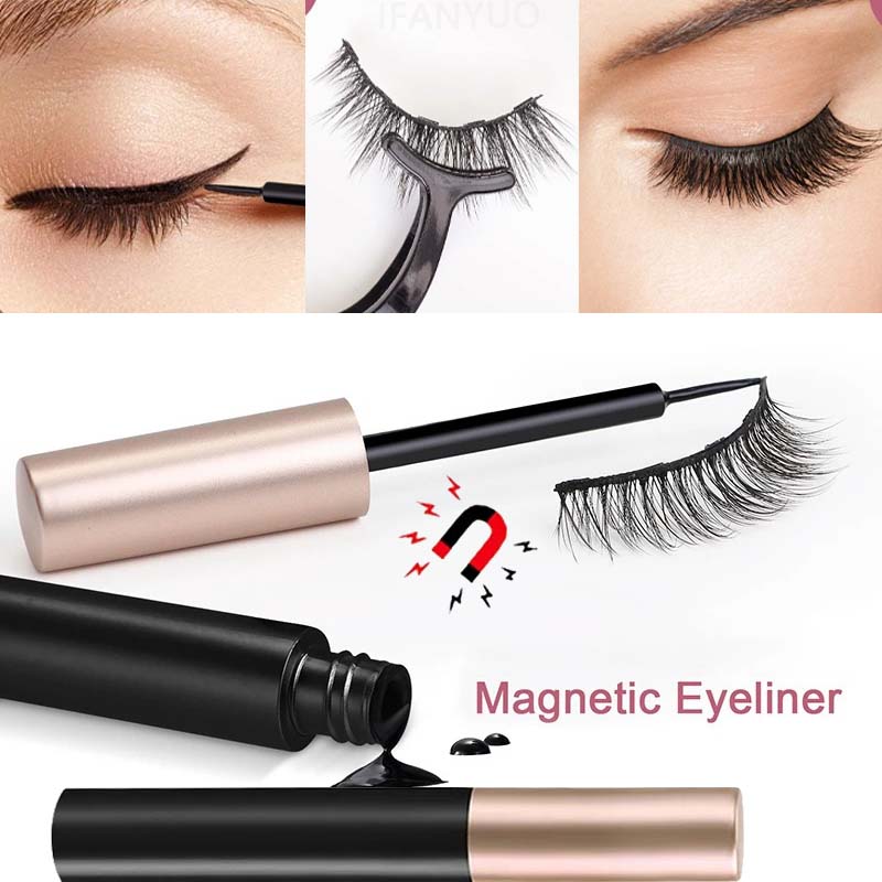 Eyelash Extension Glue For Sensitive Eyes - 1/2 adet siyah manyetik Eyeliner tutkal